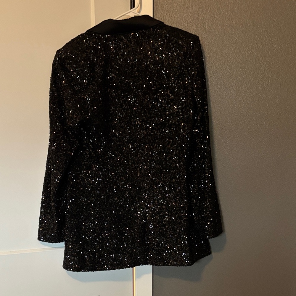 Express Black Sequin Pantsuit - Picture 4 of 7